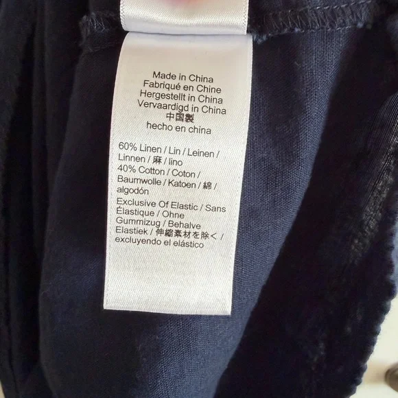 J.Crew Navy Blue Smocked Beach Dress in Linen-Cotton Blend size XS EUC - Picture 8 of 9